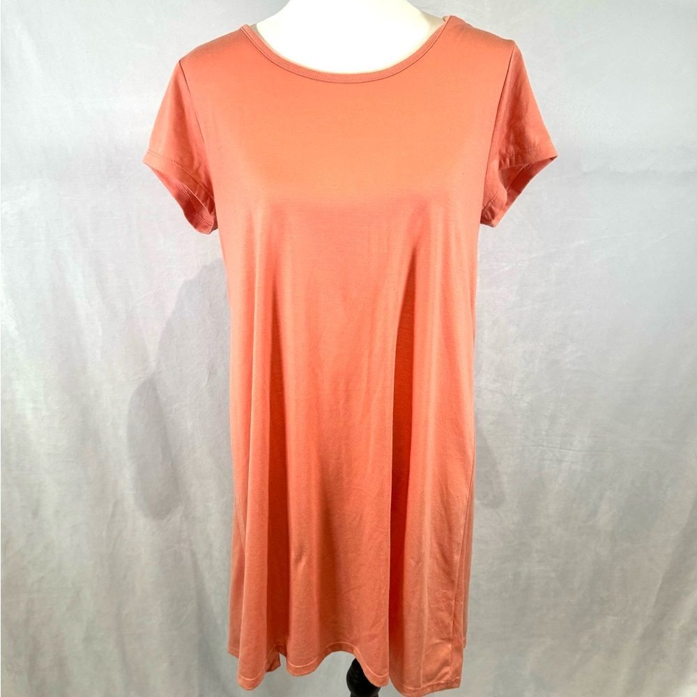Bobbie Brooks super soft coral cross back shift dress size large